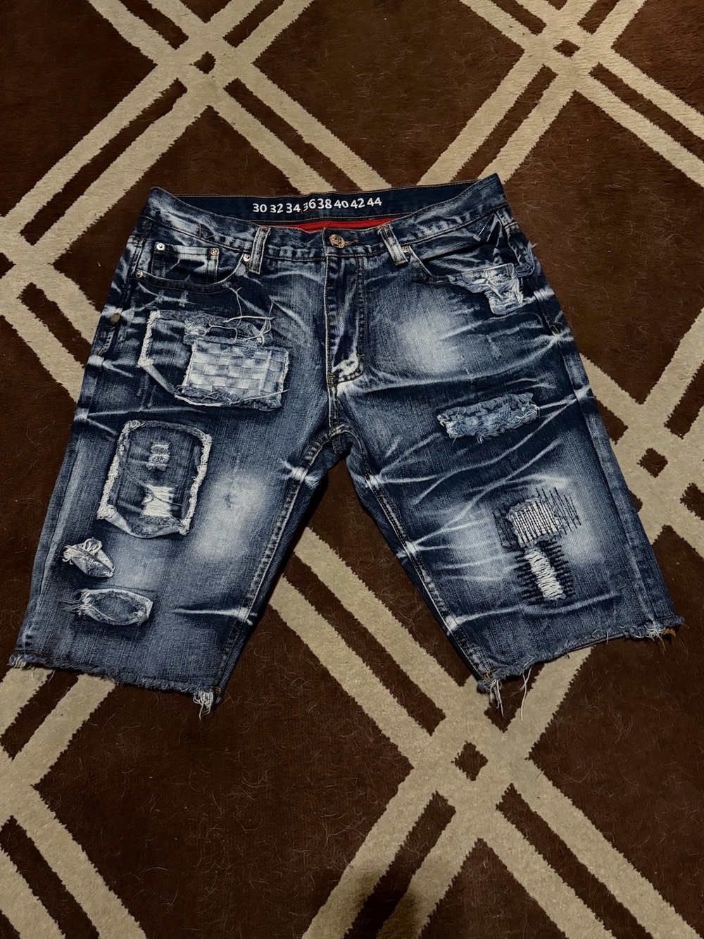 Distressed Dark Blue Men's Denim House  Shorts